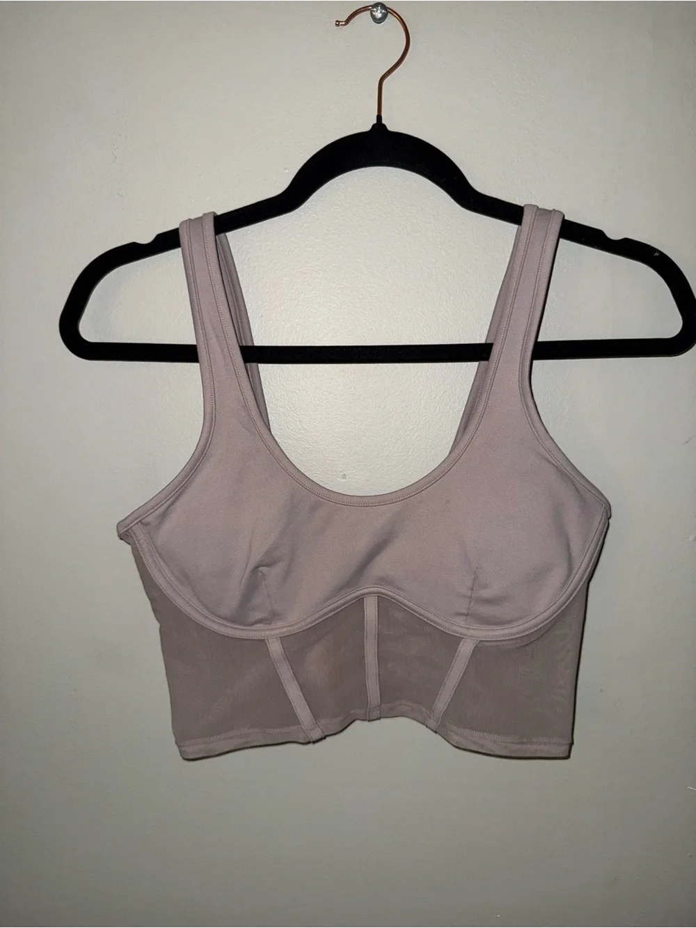 Alo Yoga Airbrush Mesh Corset Tank in nude beige sz small